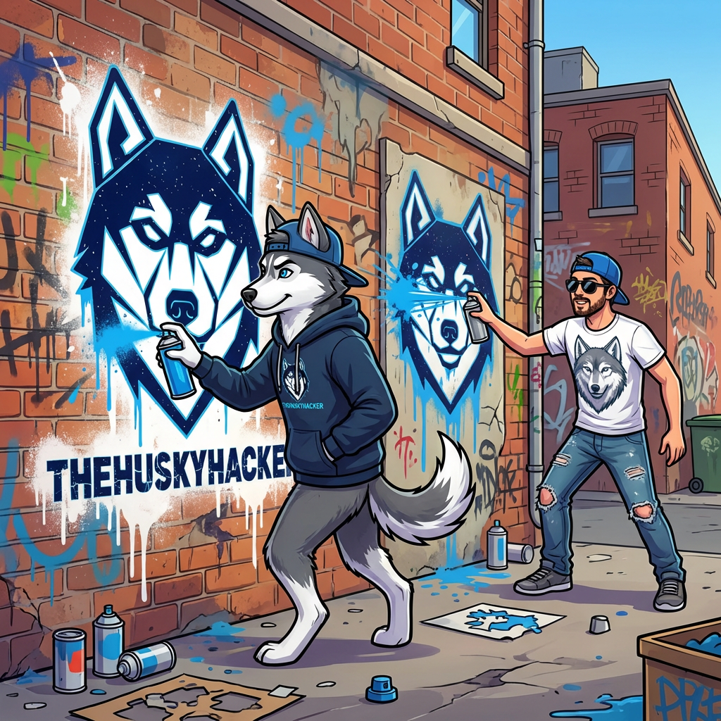 The Husky Hacker Graffiti