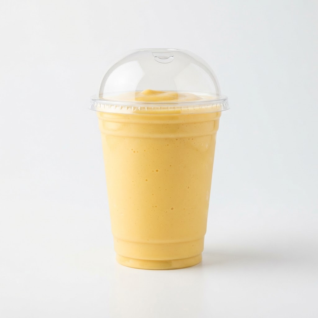Sunshine Energy Protein Shake - Mango, pineapple, banana, almond milk, vanilla protein available at Pickle Bites Hollywood FL