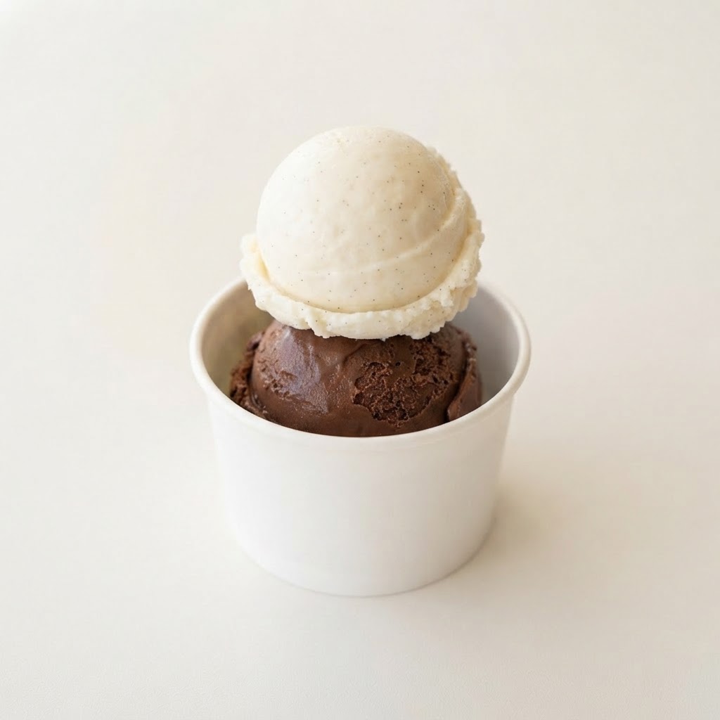 Gelato Cup - 2 Scoops - Two scoops of premium gelato. Flavors: Vanilla • Chocolate • Dulce De Leche • Creamy Coconut available at Pickle Bites Hollywood FL