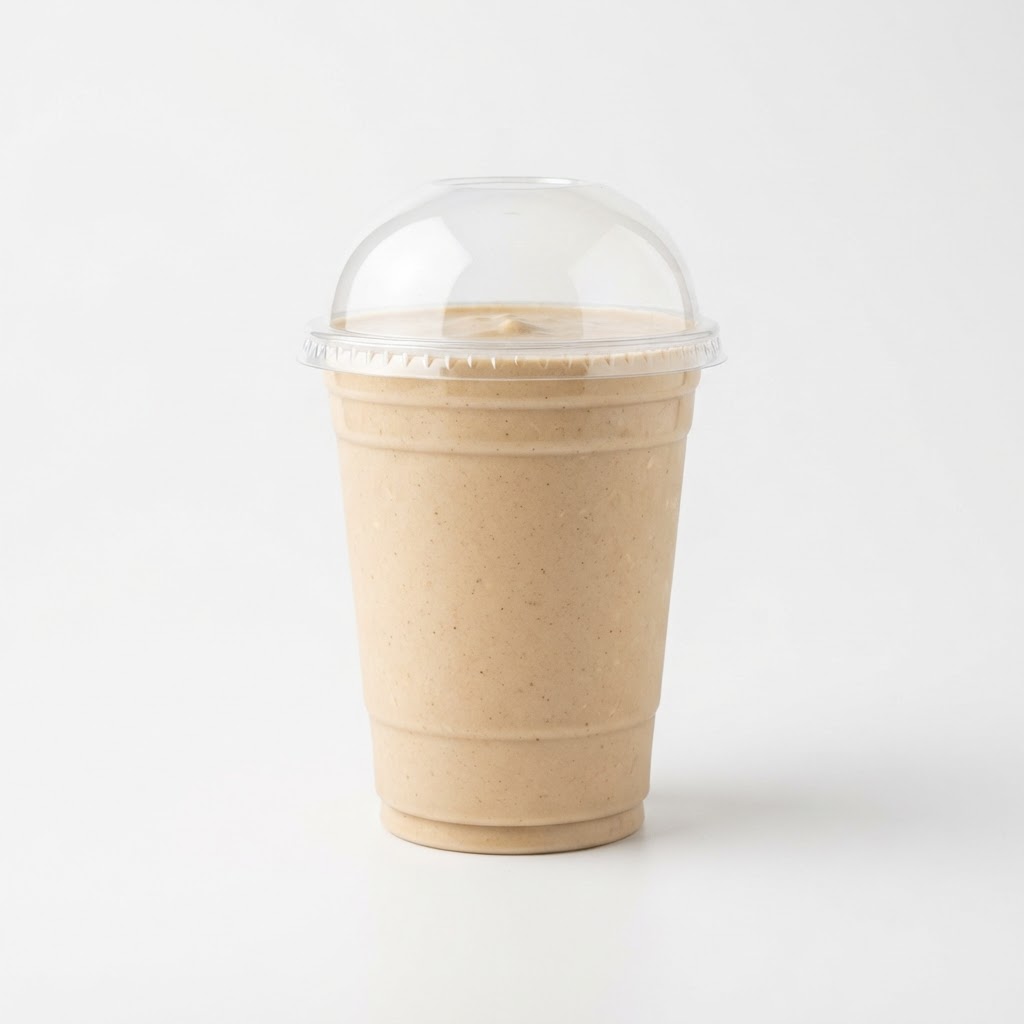 Pre-game Crunch Protein Shake - Banana, oats, peanut butter, almond milk, vanilla protein available at Pickle Bites Hollywood FL