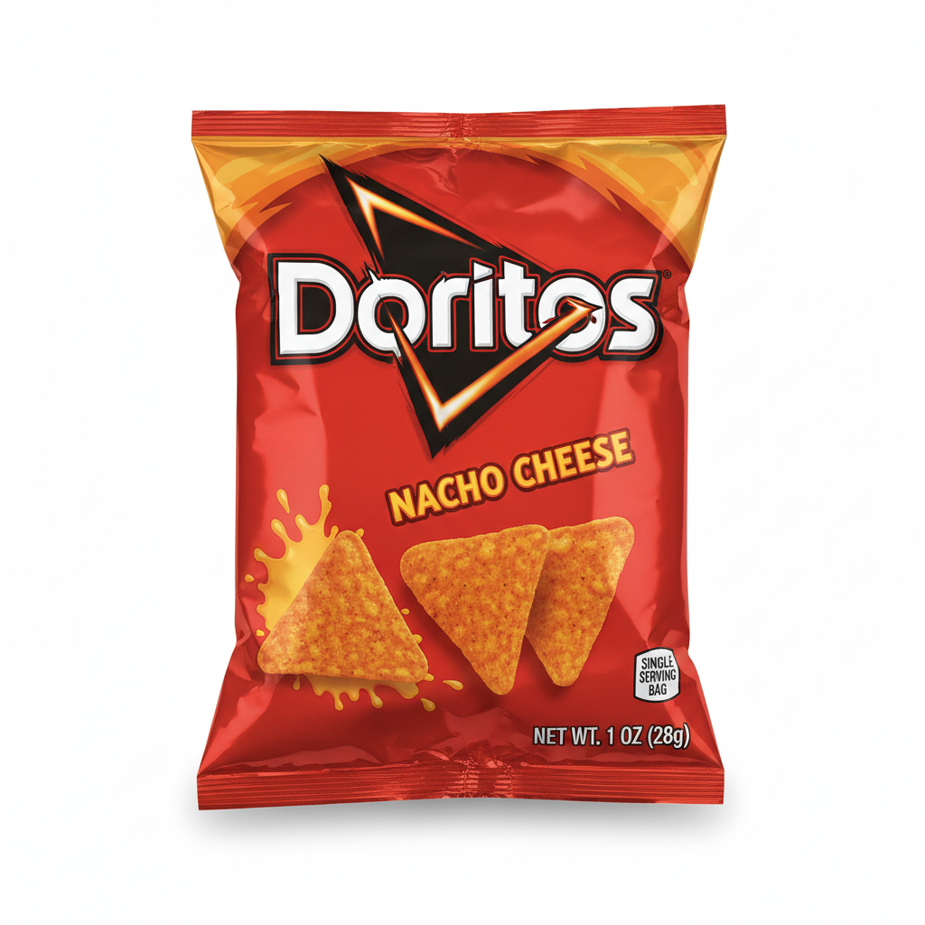 Doritos Nacho Cheese - Bold nacho cheese flavored tortilla chips available at Pickle Bites Hollywood FL