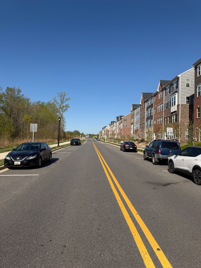Clean neighborhood street in Maryland