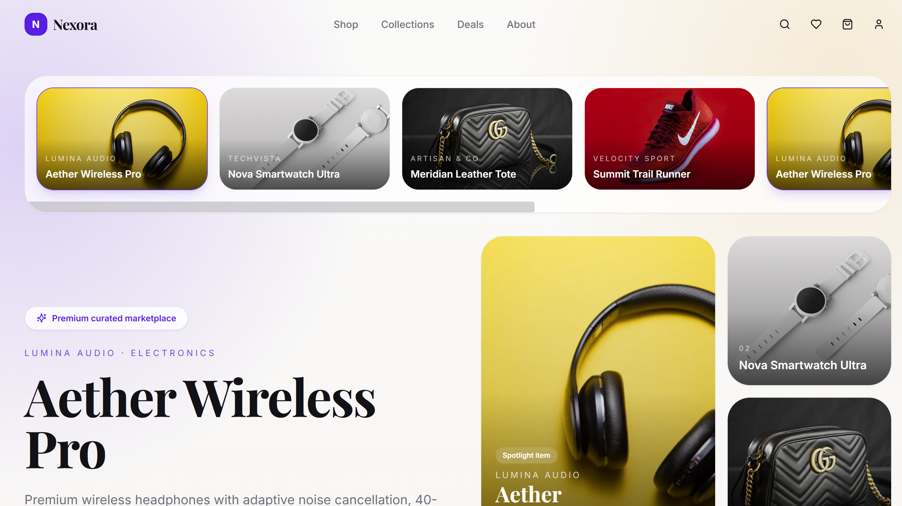 Nexora E Commerce Store template preview