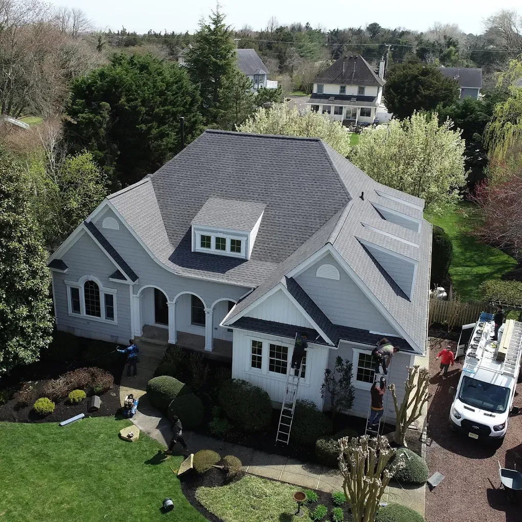 Damaged roof shingles
