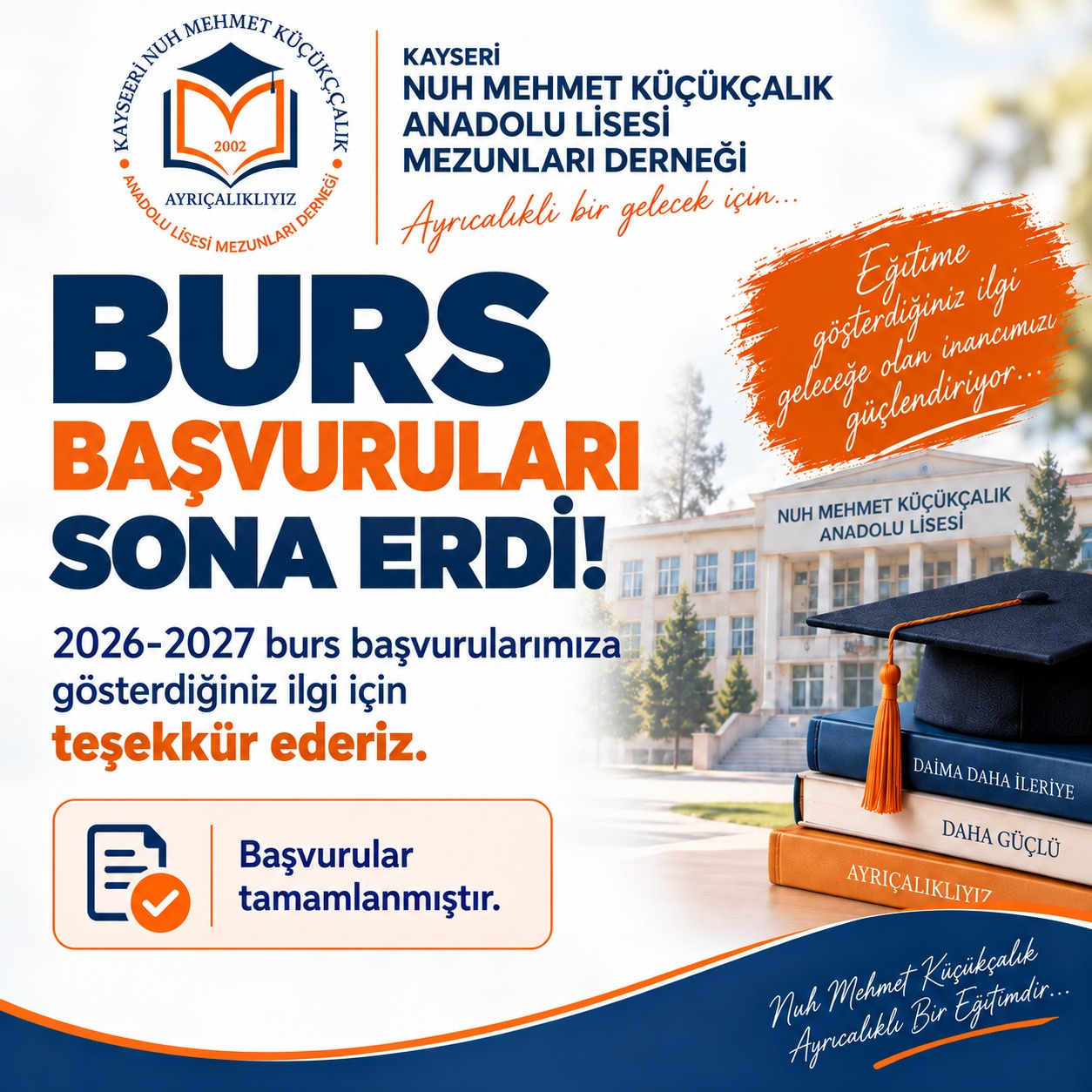 Burs Başvuruları Sona Erdi