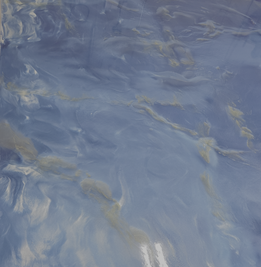 Sky blue metallic epoxy floor interior San Jose California