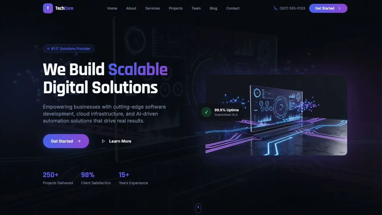 Techcore Digital template preview