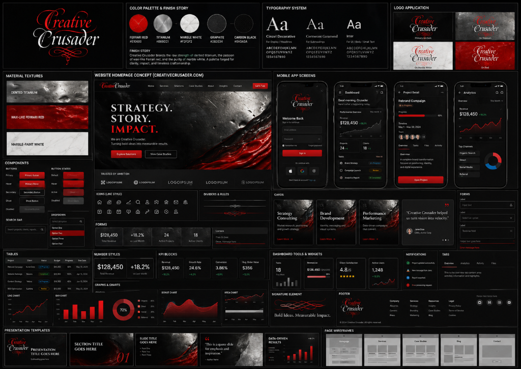 Creative Crusader UI/UX Mood Board