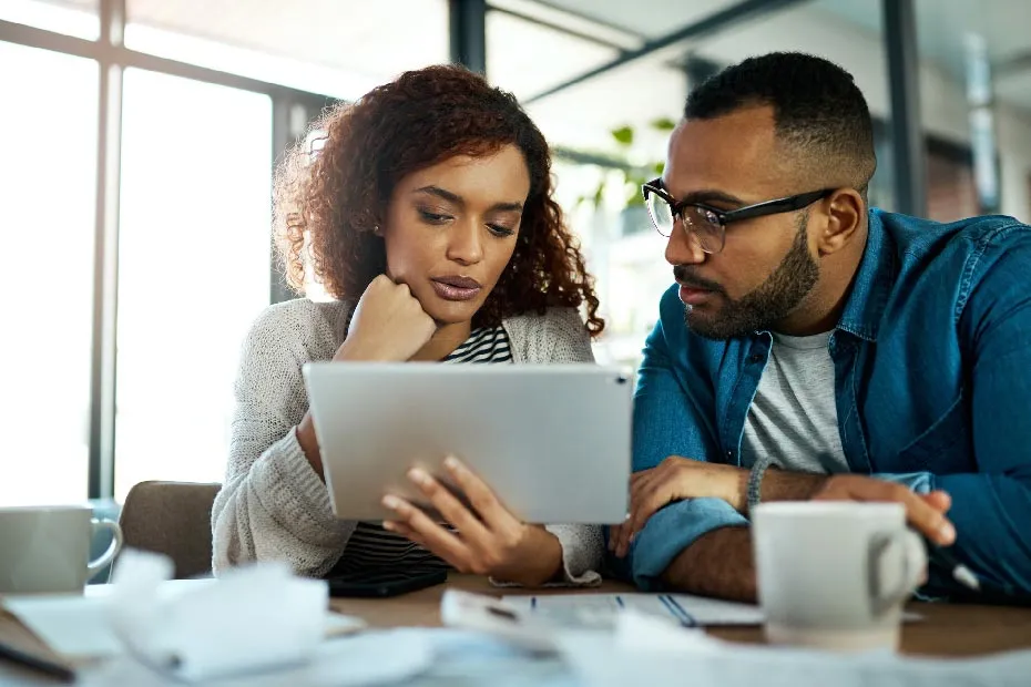 Couple reviewing insurance