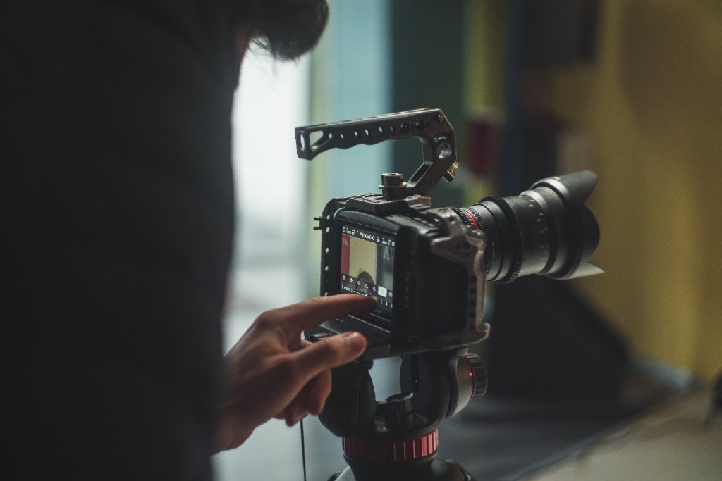 HighTide Marketing film crew operating a cinema camera on a Corpus Christi brand shoot