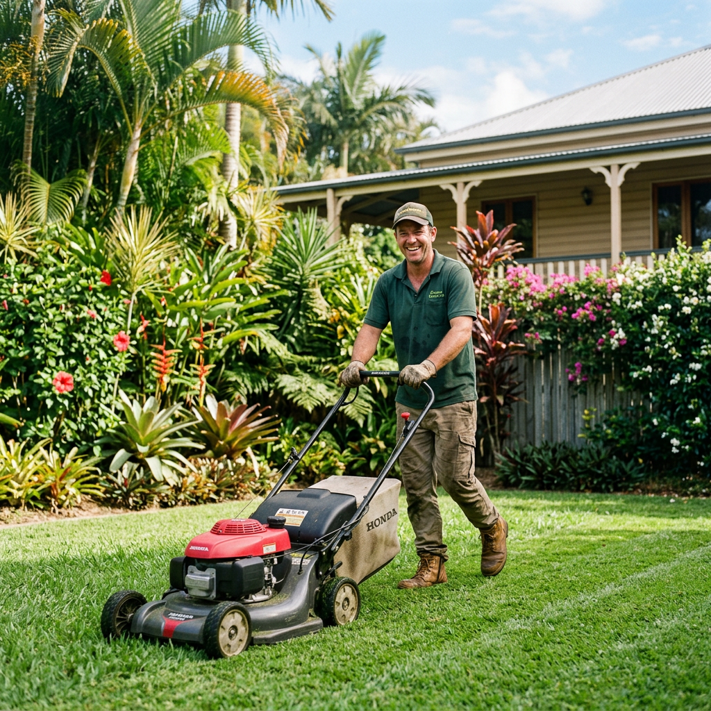 ConnectCare support worker providing gardening & yard maintenance on the Gold Coast