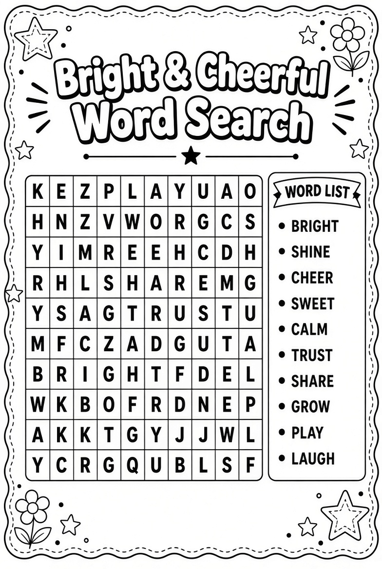 Bright & Cheerful Word Search