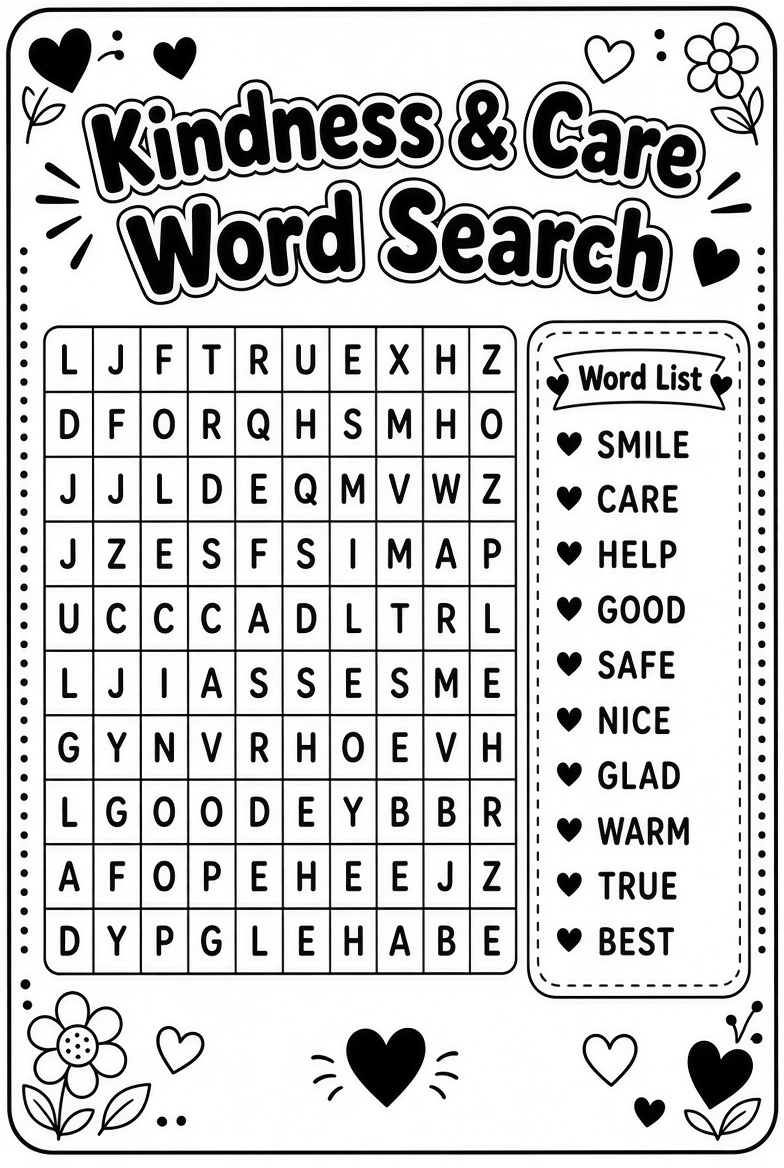 Kindness & Care Word Search
