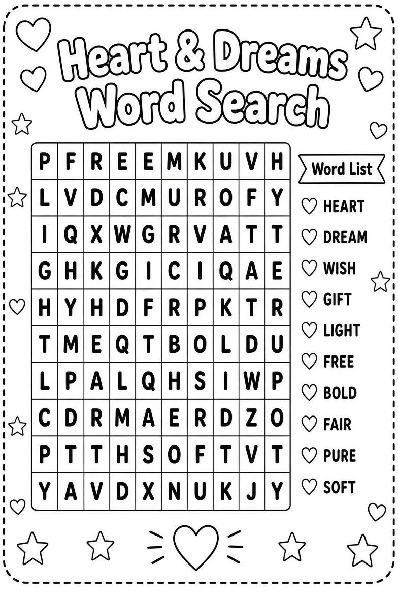 Heart & Dreams Word Search