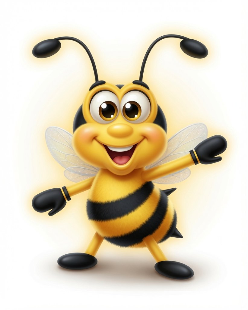 A cartoon character mascot in a playful action pose