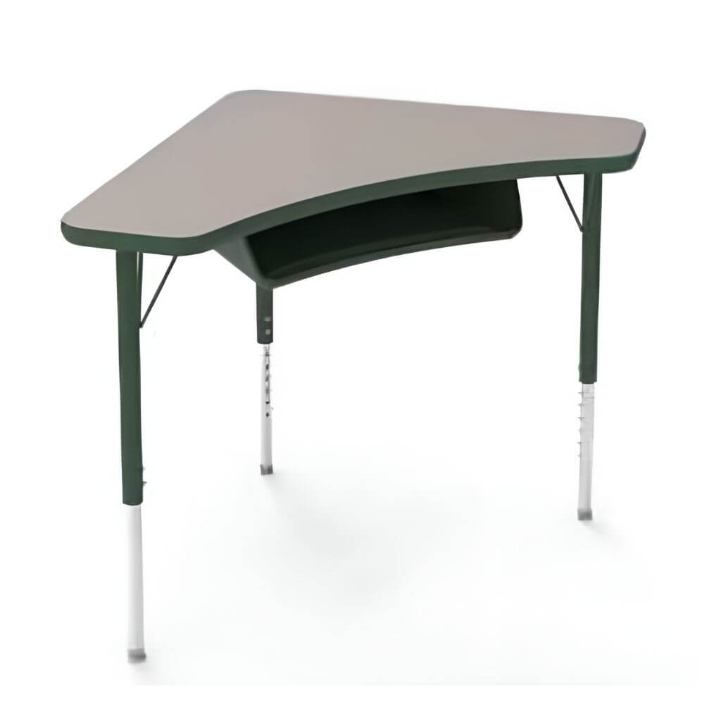 Curved Student Desk with Front Book Box