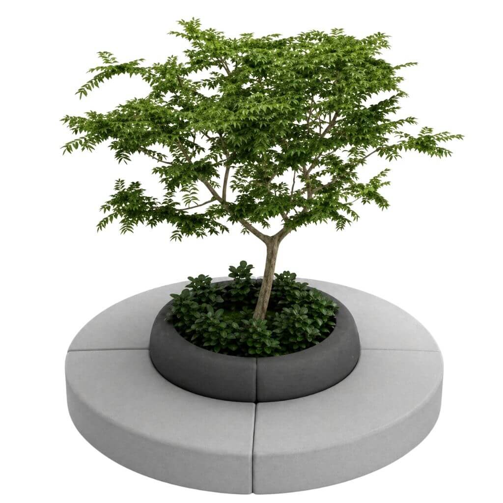 Round Planter Lounge Bench