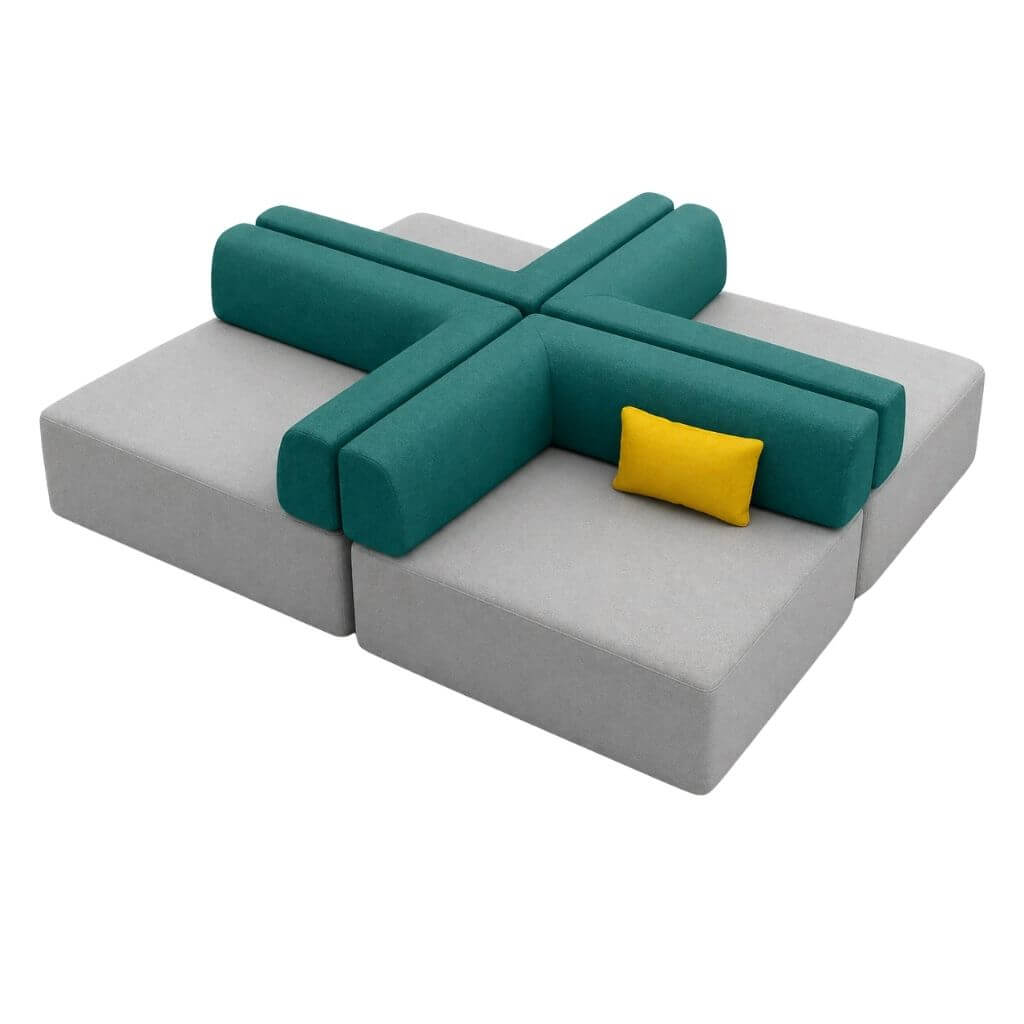 Cross-Configuration Modular Lounge Seating Central Backrest