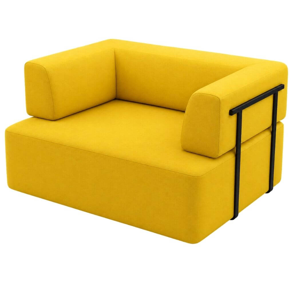 Corner Lounge Chair with Side Rail