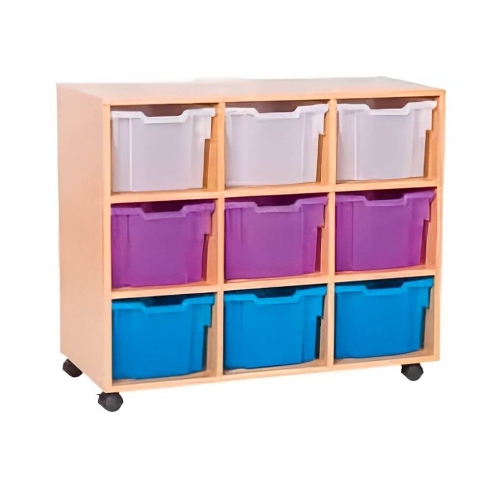 Mobile Classroom Cubby Storage Cart with Bins