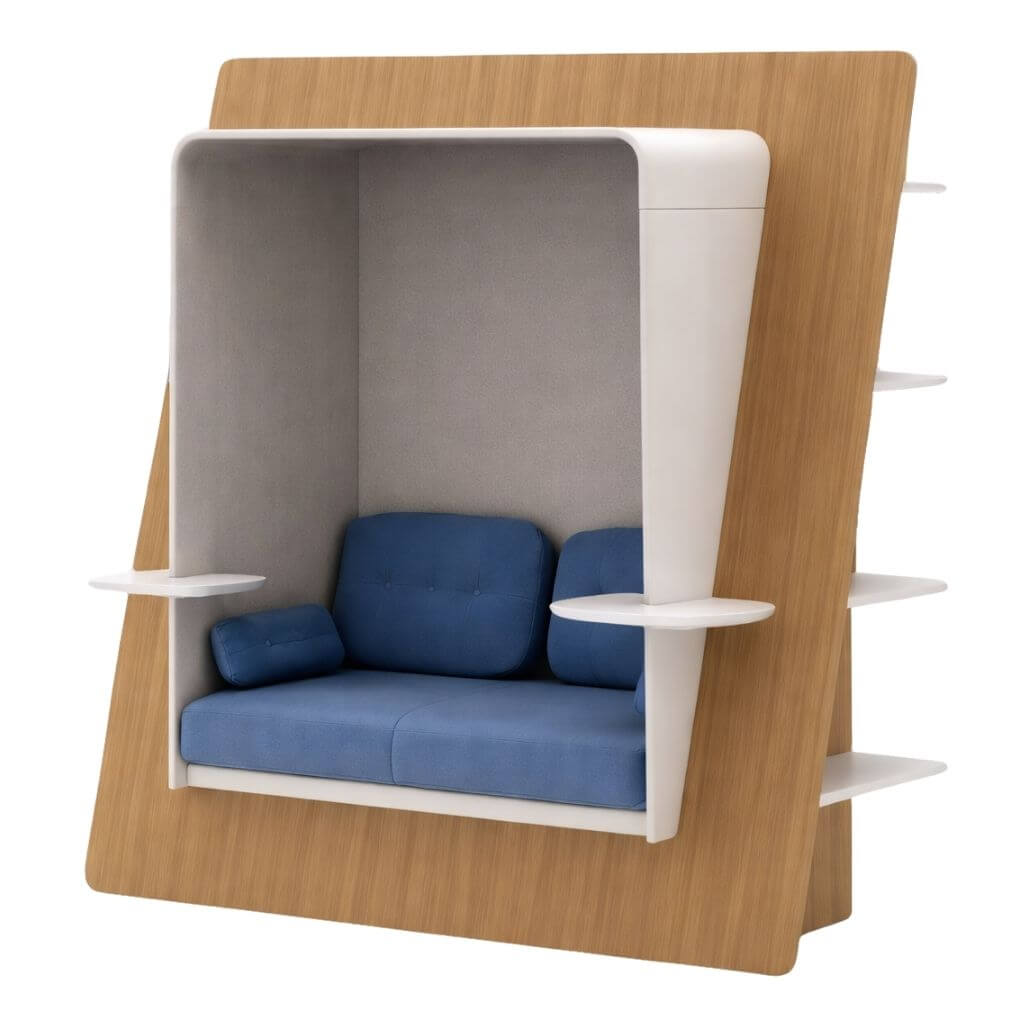 A-Frame Lounge Privacy Booth with Side Tables