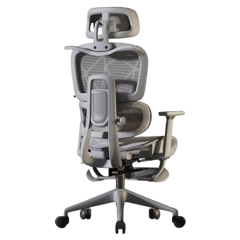 Gray Mesh Ergonomic Office Chair with Headrest