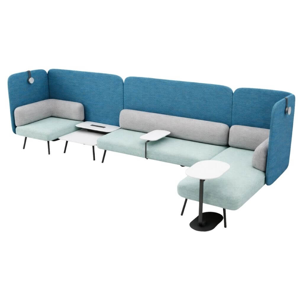 Blue Modular Lounge Set with Tables