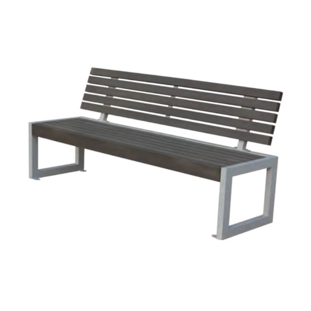 Box Frame Bench with Backrest Wood