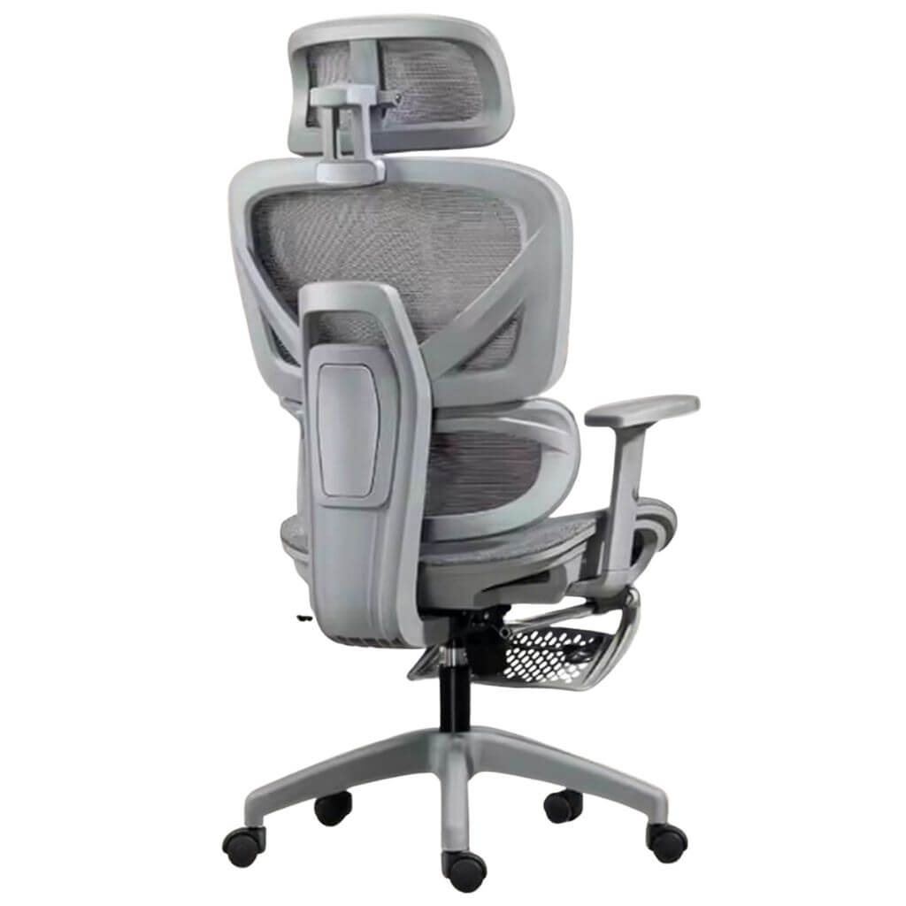Light Gray Mesh Ergonomic Office Chair with Headrest
