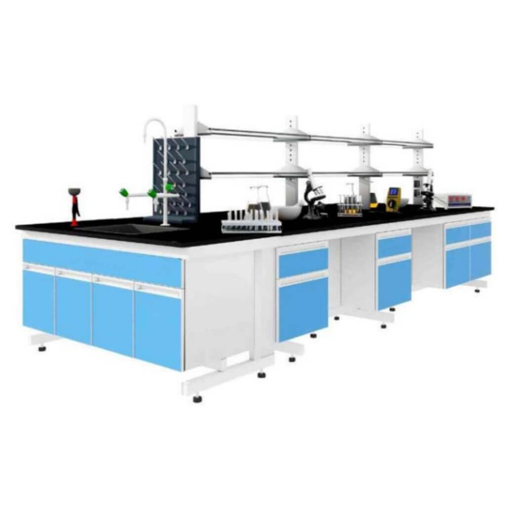 Multi-Station Science Lab Bench with Shelves