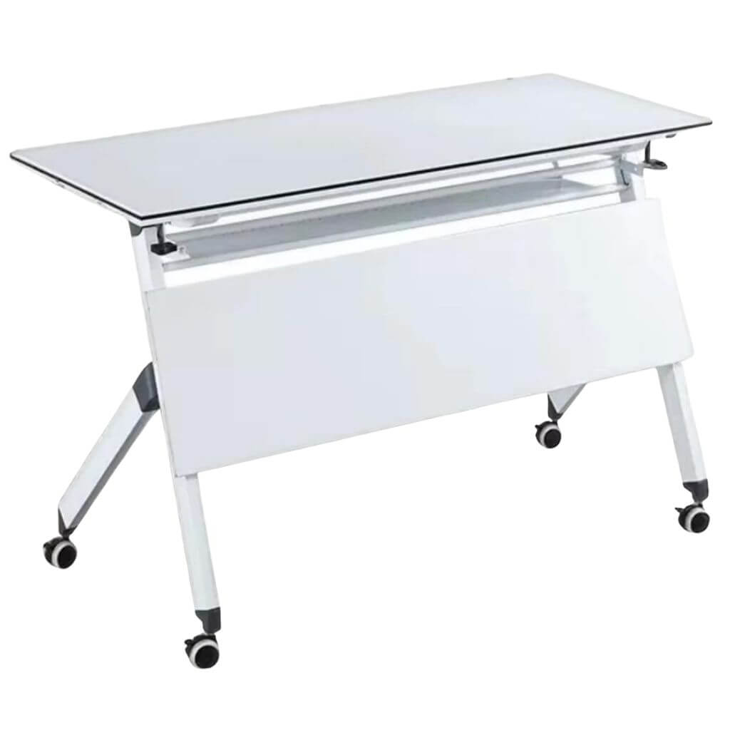 Flip-Top Mobile Training Table with Full Modesty Panel