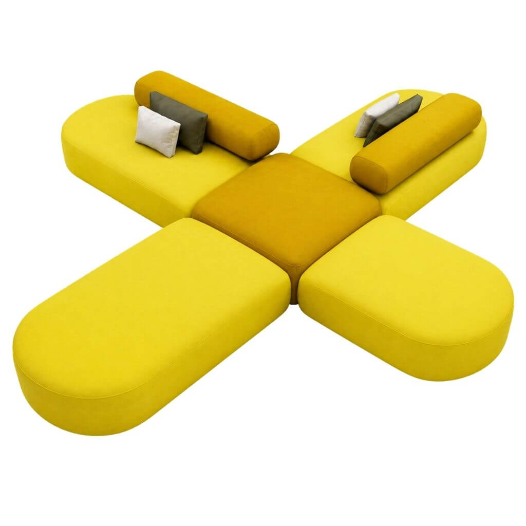 Cross-Layout Modular Lounge Seating