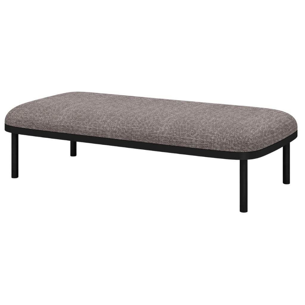 Gray Rectangle Lounge Bench with Black Frame