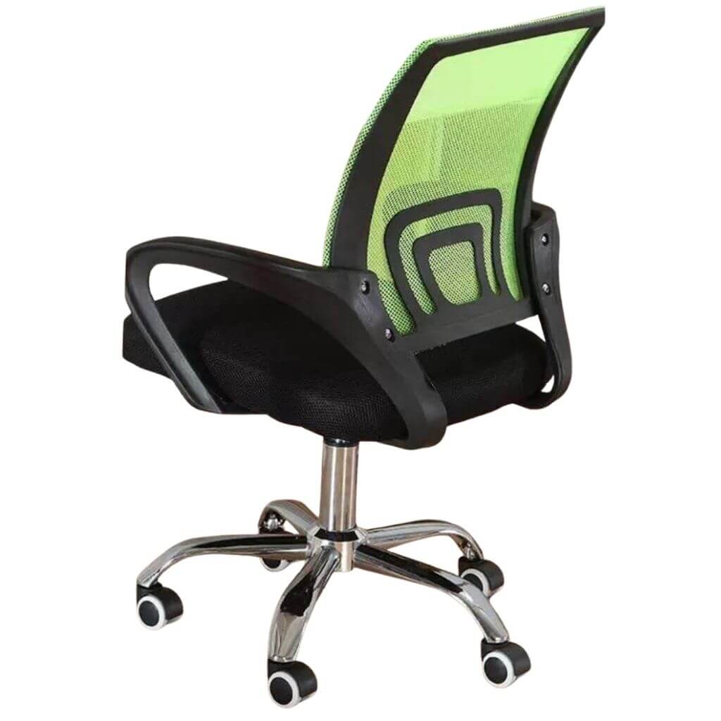 Green and Black Mesh Office Chair with Chrome Base