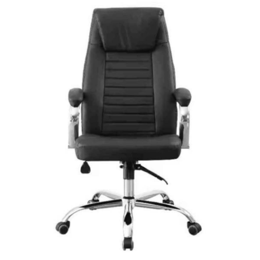 Black High Back Executive Office Chair with Chrome Base