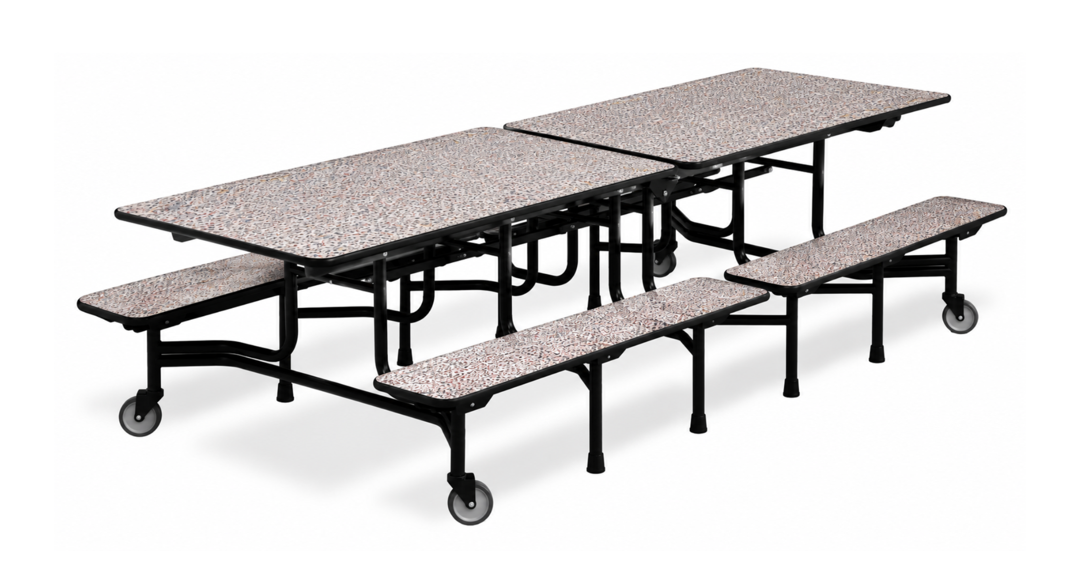 Bench Style Cafeteria Table — 8 ft — Terrazzo Fleck