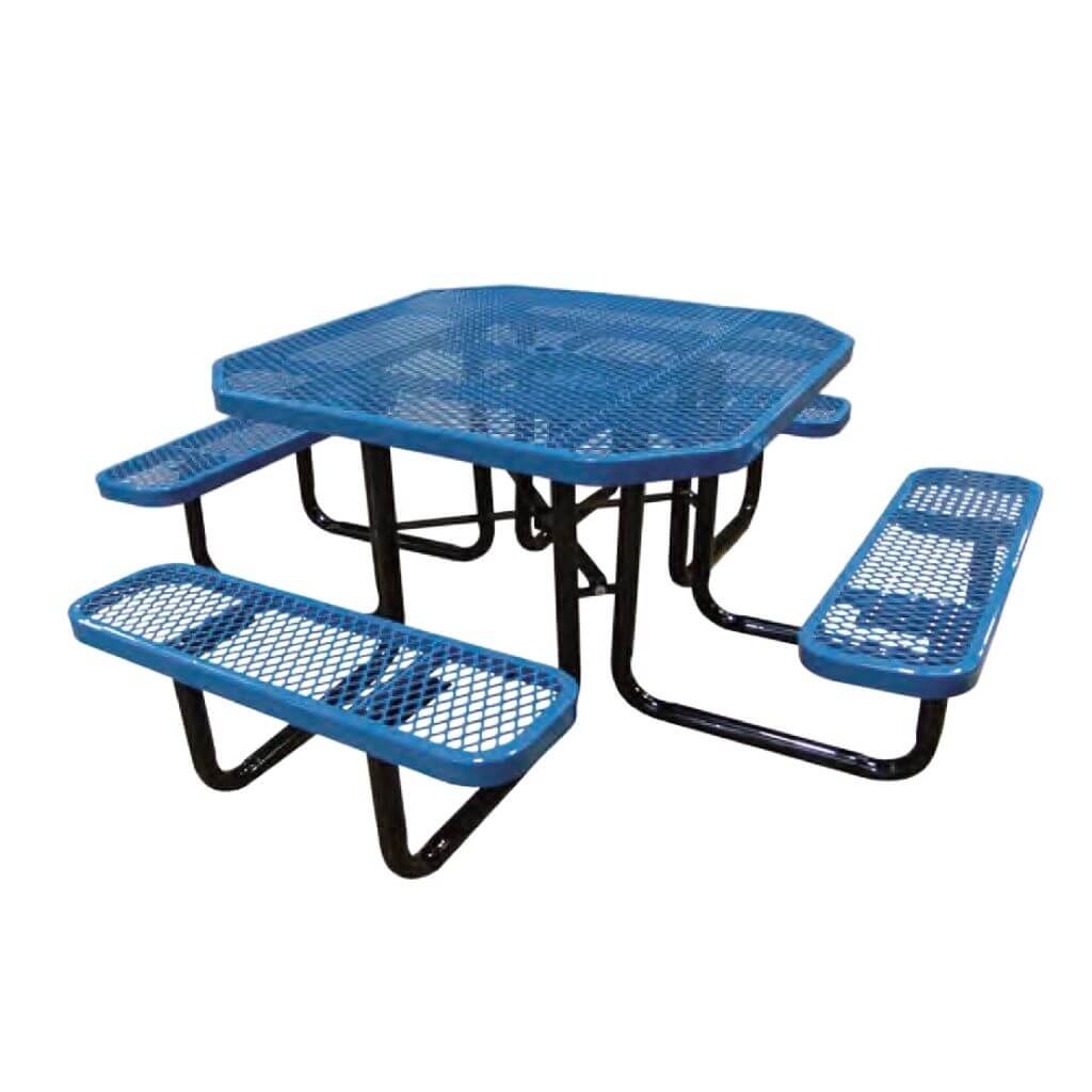 4 Seat Square Diamond Mesh Picnic Table