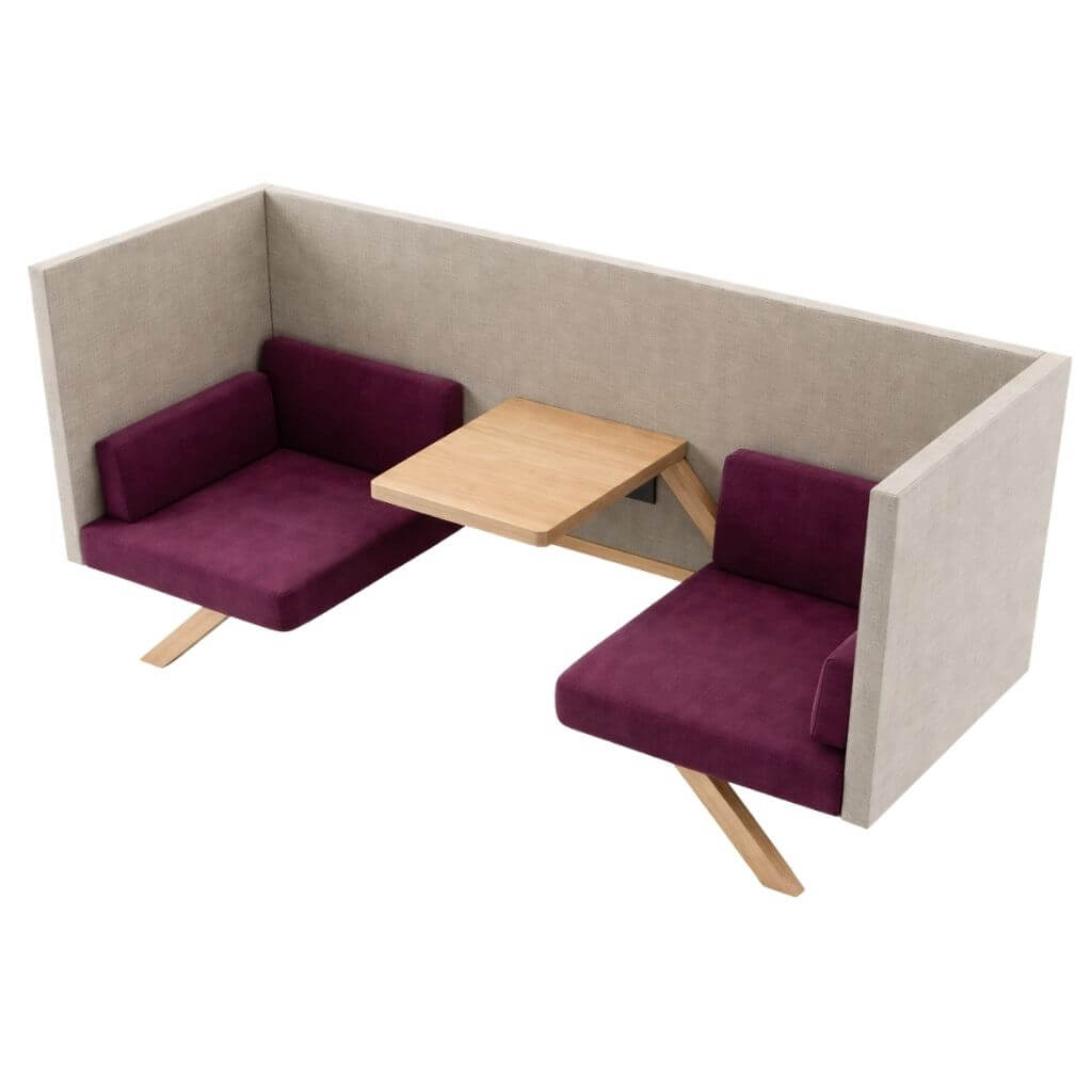Corner Privacy Booth Seating with Table