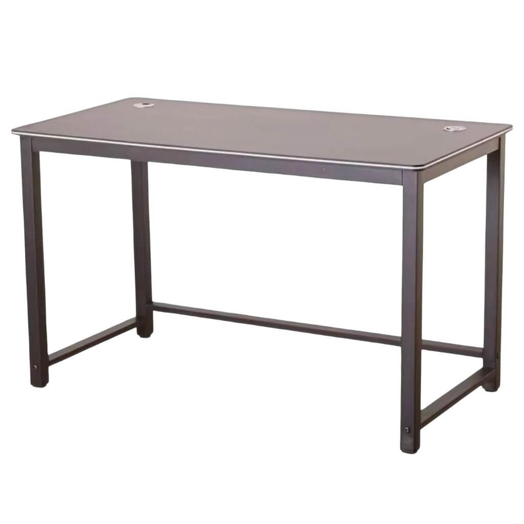 Minimal Steel Frame Work Table with Cable Management Port