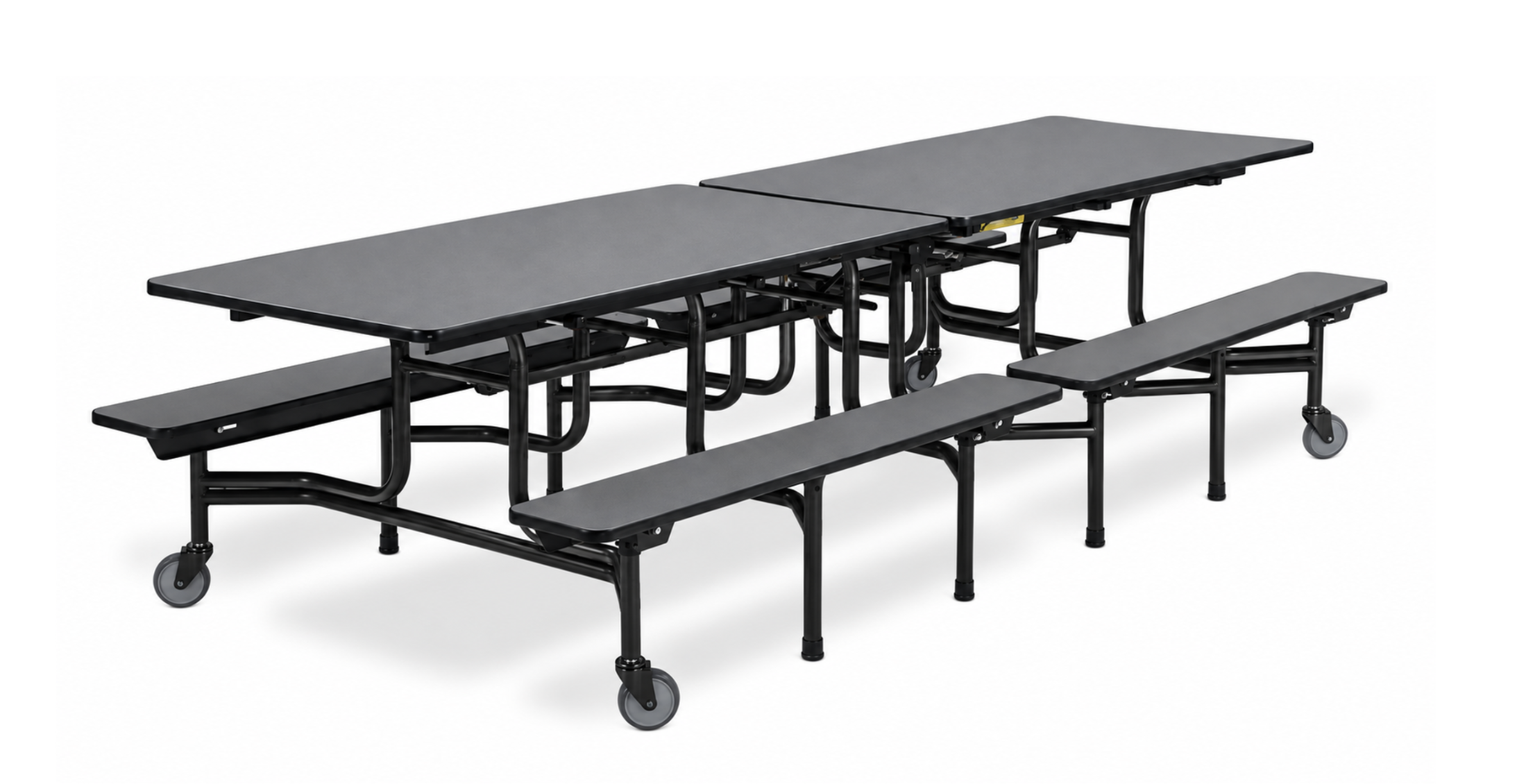 Bench Style Cafeteria Table — 8 ft — Black Laminate