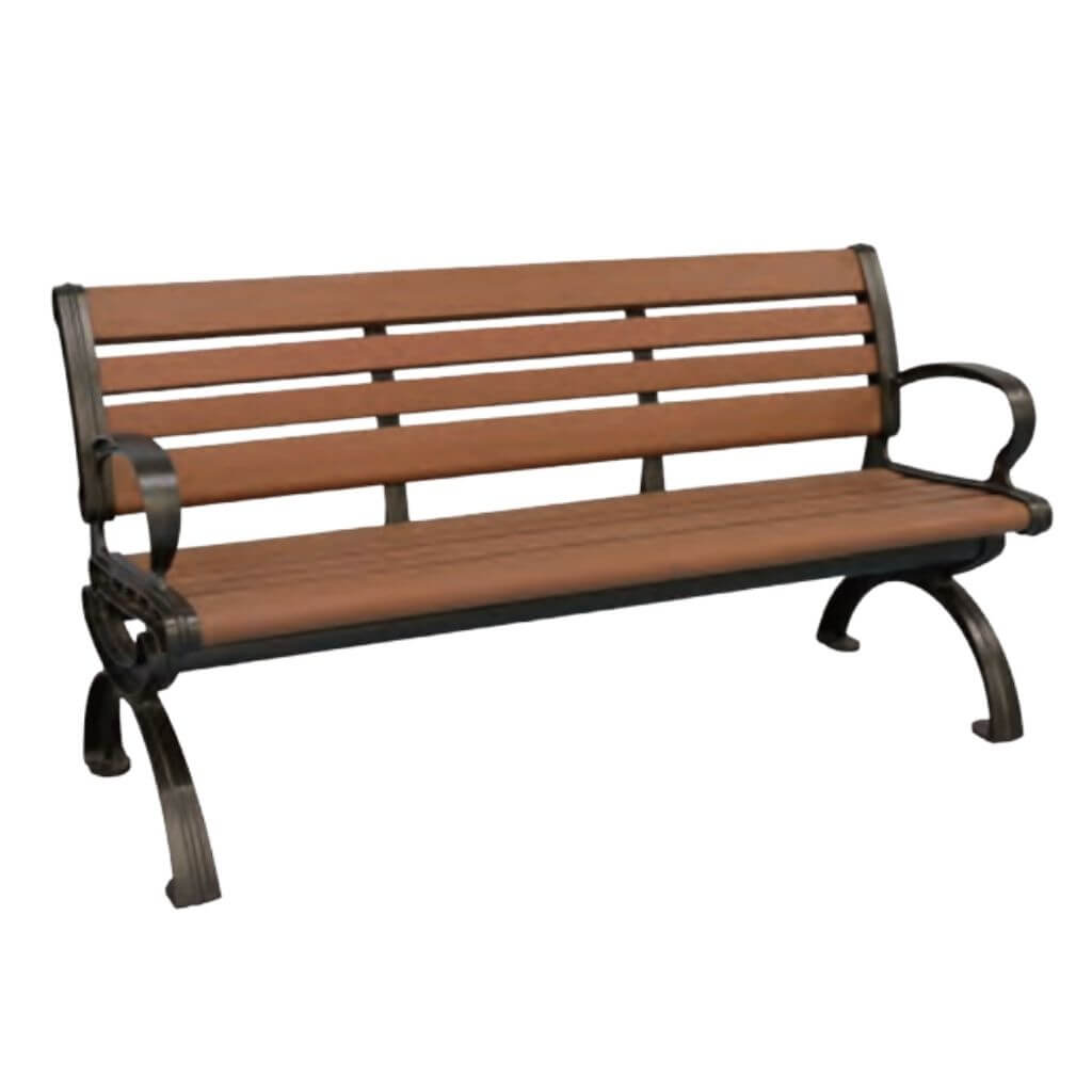 Classic Park Bench with Armrests Wood