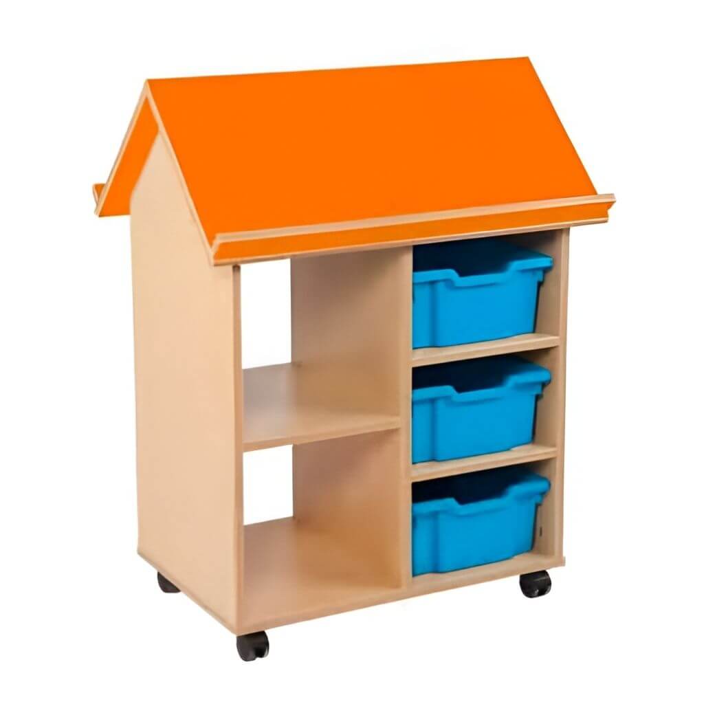 Mobile Classroom Storage Cart with Bins