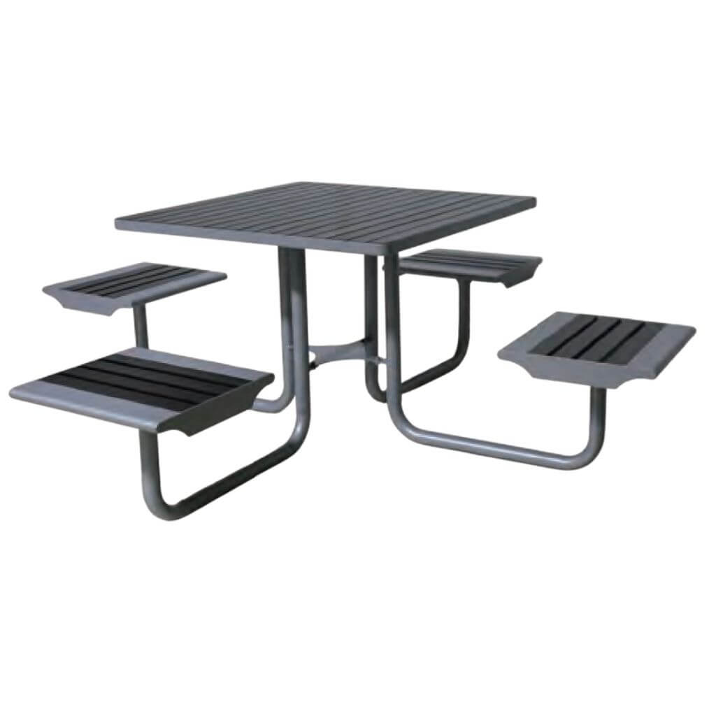 4 Seat Square Slat Picnic Table Wood