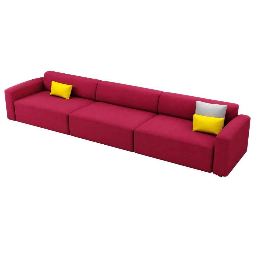 Extended Modular Lounge Sofa Linear Configuration