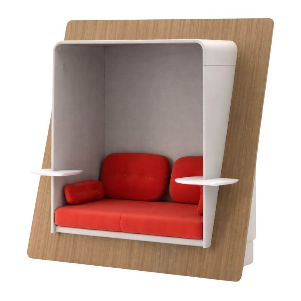 Lounge Privacy Booth with Dual Side Tables