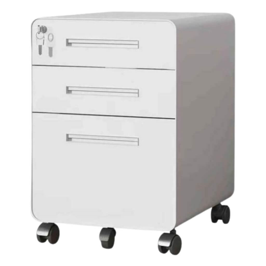 White Mobile Filing Cabinet