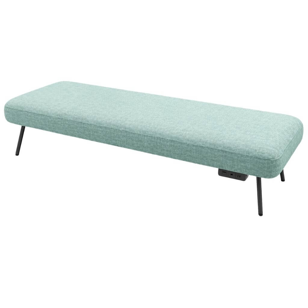 Light Blue Rectangle Lounge Ottoman