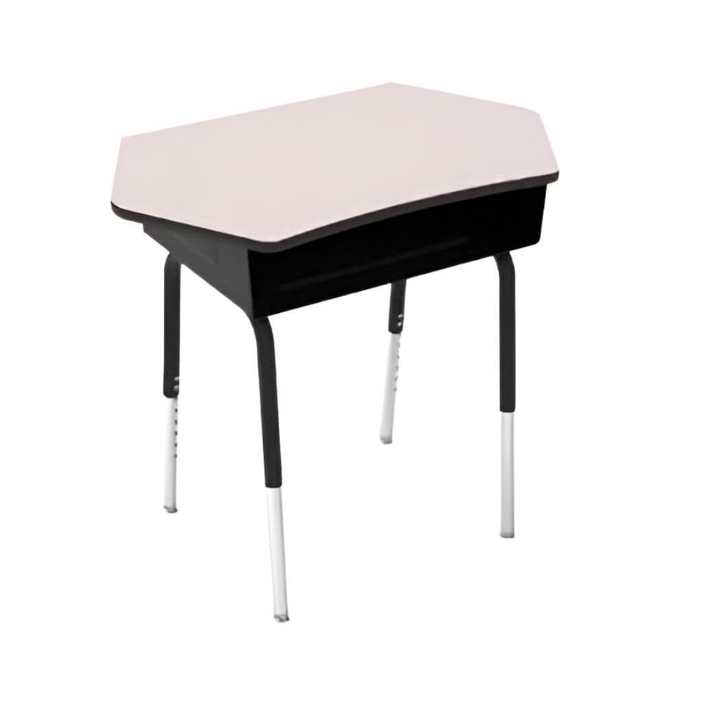 Compact Pentagon Student Desk with Book Box