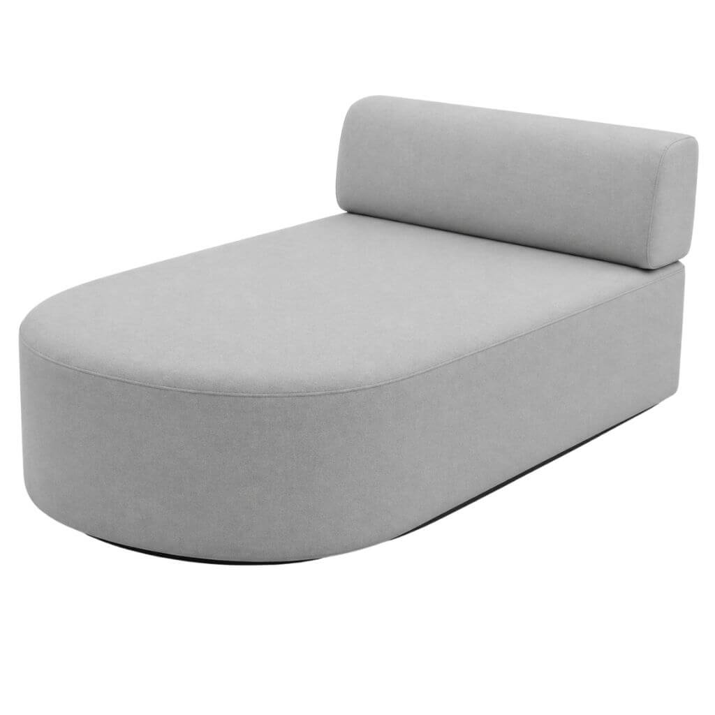 Curved Chaise Lounge Chair with Backrest