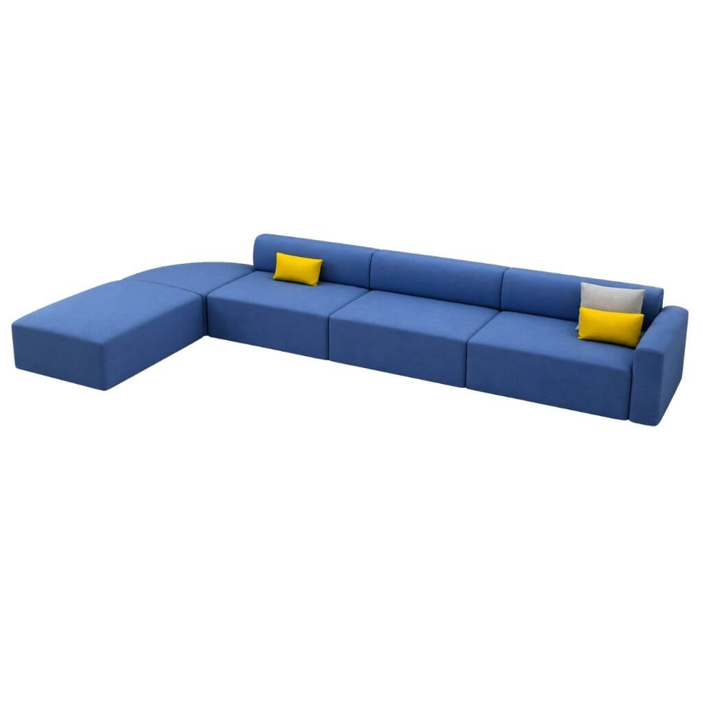 L-Shaped Modular Lounge Sofa Corner Configuration